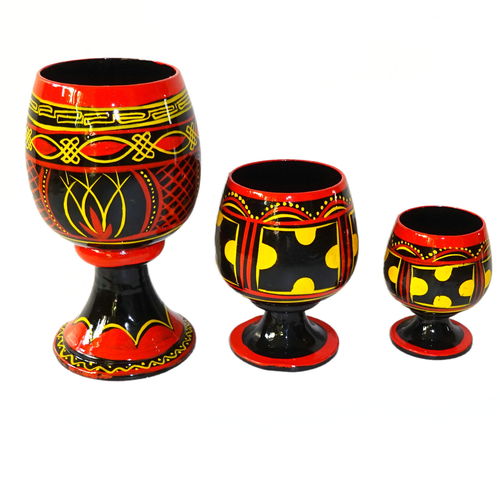 四川大涼山西昌特產(chǎn)彝族民間漆器彩繪手工藝品實(shí)木酒杯白酒杯杯子